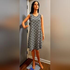 Striped Black and White Midi Dress